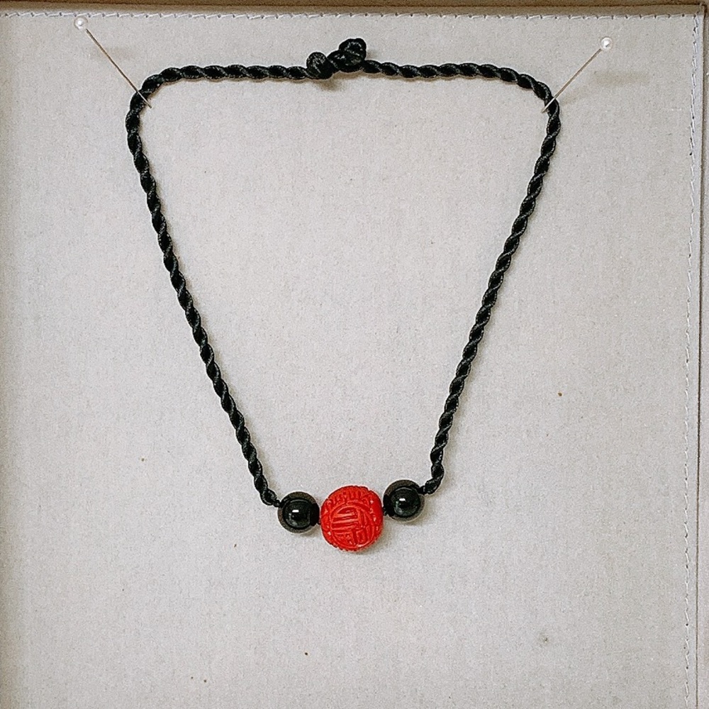 “Fu”lucky fortune red Chinese character necklace